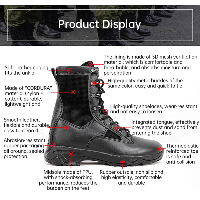Original Russian military issue. New VKBO 2.0 thermal zone combat boots for men, genuine leather tactical boots.