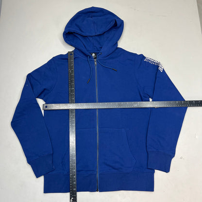 MONSTERCAT Records Full Zip Hooded Jacket W/ Printed Back Men's Sz S Blue