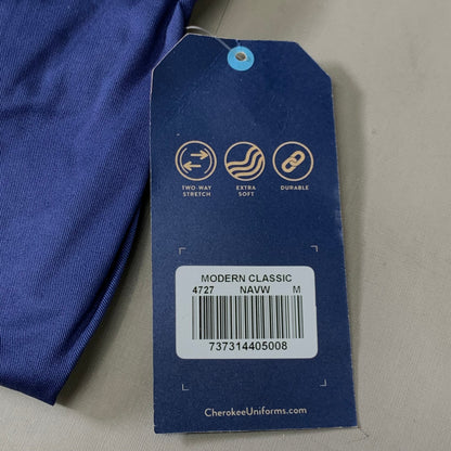 CHEROKEE Modern Classic Scrubs Top Core Stretch Women's SZ M Navy 4727