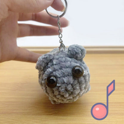 Chenille singing sad hamster keychain pendant Hamster emotional comfort doll