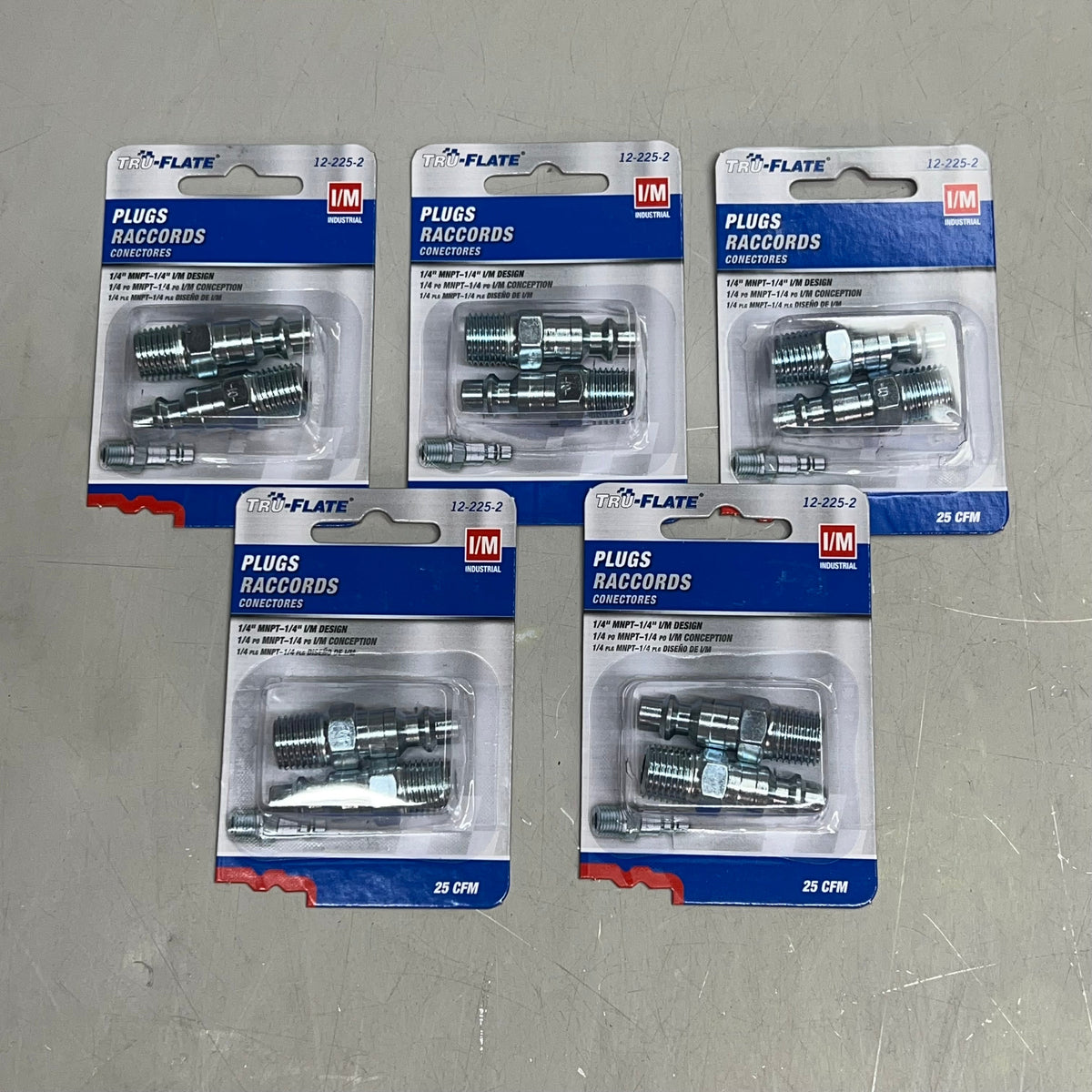 TRU-FLATE (5 PACK, 2 PER PACK) Steel Plug 1/4" I/M Design X 1/4" MNPT 12-225-2