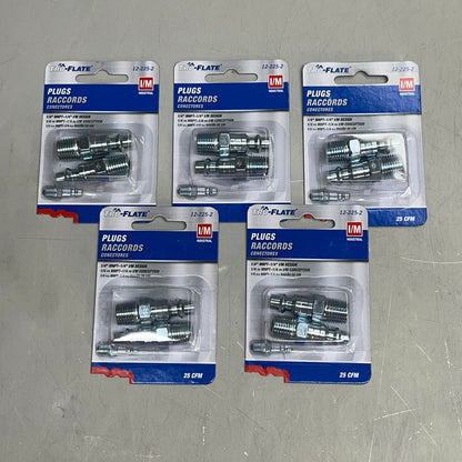 TRU-FLATE (5 PACK, 2 PER PACK) Steel Plug 1/4" I/M Design X 1/4" MNPT 12-225-2