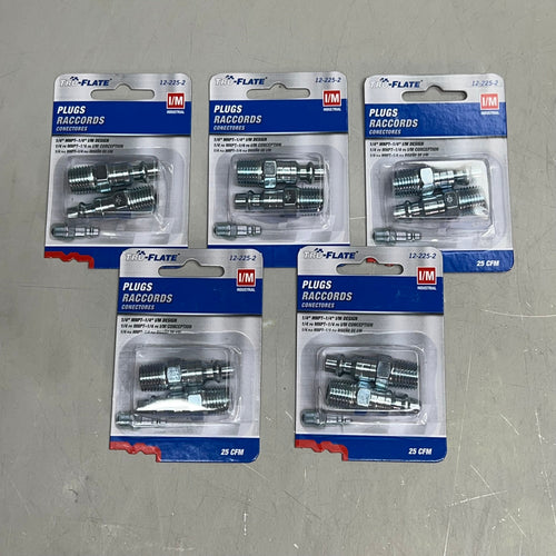 TRU-FLATE (5 PACK, 2 PER PACK) Steel Plug 1/4" I/M Design X 1/4" MNPT 12-225-2