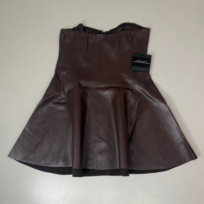 NORMA KAMALI Strapless Grace Mini Dress Unlined Women's Sz XL/42 Chocolate