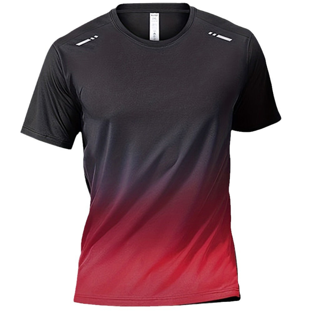 Trendy Sportswear With A Gradient Print And Short Sleeves For Men