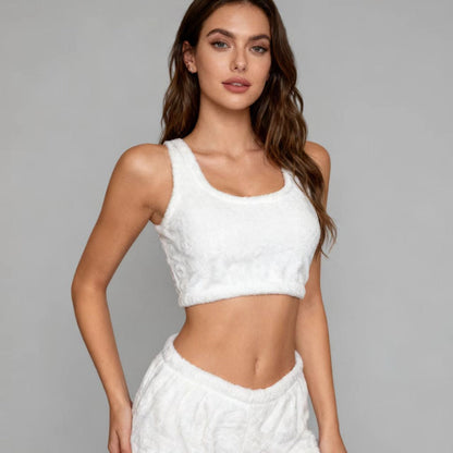 Flannel Thermal Vest Bra Underwear For Women