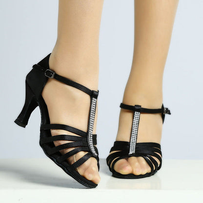 Women's Latin Dance Shoes Satin 7cm High Heel
