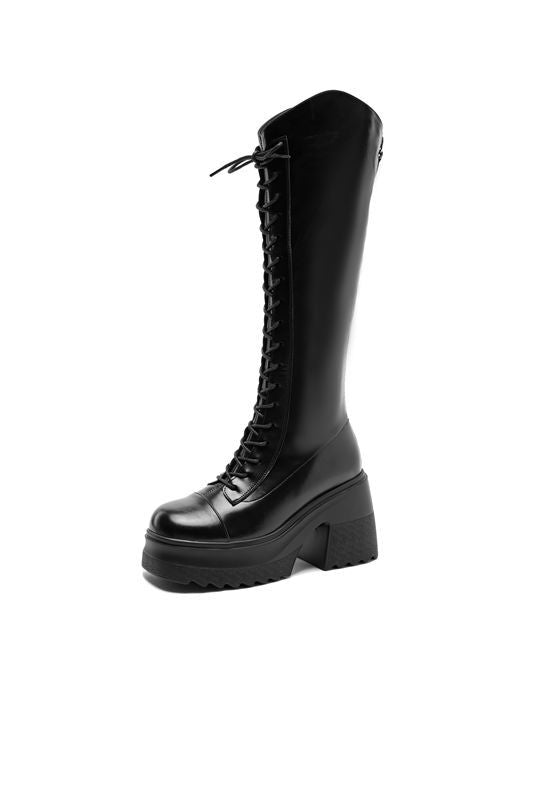 Womens Over-the-knee Boots With Ultra-high Chunky Heels For Added Height