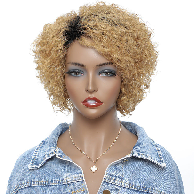 High-End Small Curly Fluffy Real Hair Headgear