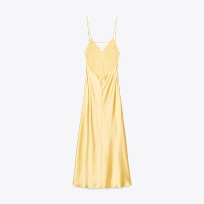 New Celebrity-Style Silk-Satin Slip Dress