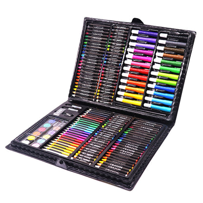Complete Painting Set with Brushes, Oil Pastels, and Watercolor Pens