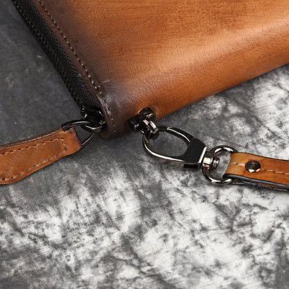 Hand-rubbed Color Multi-card Position Clutch Casual Leather Wallet