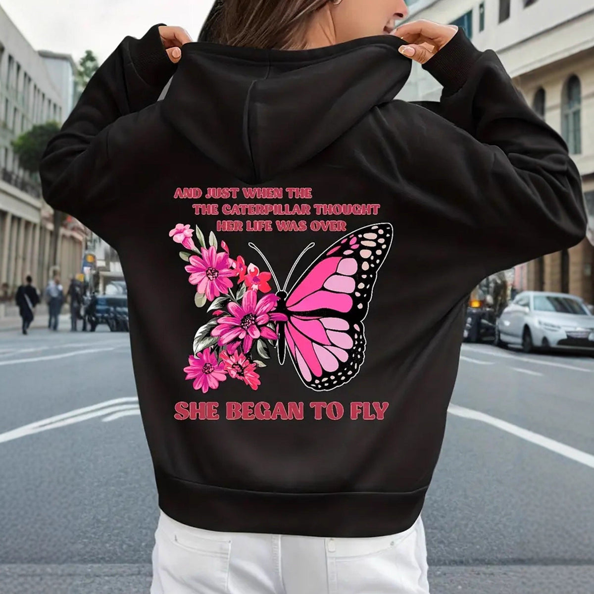 Stylish Womens Warm Hooded Sweatshirt For Spring And Autumn