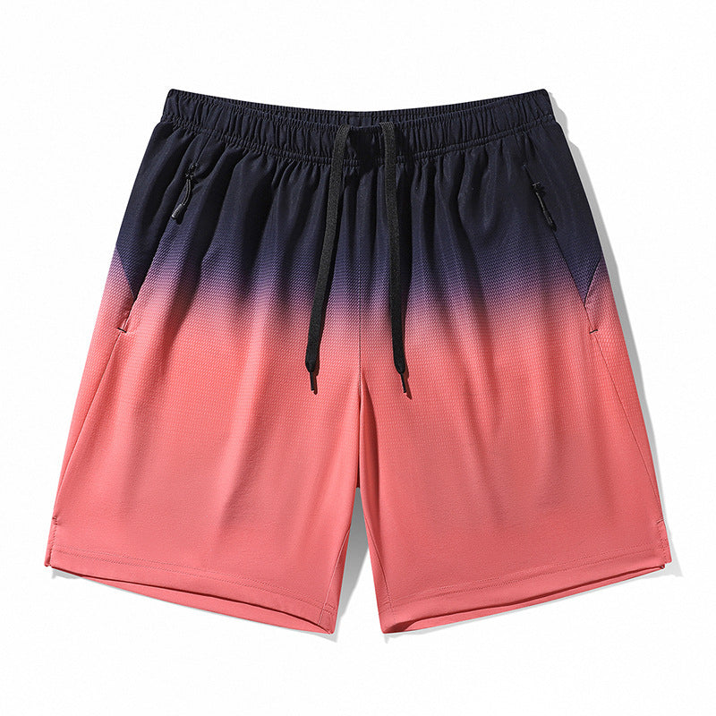 Men's Summer Ice Silk Gradient Sports Beach Shorts