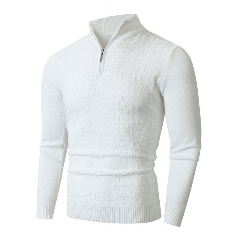 Mens Trendy Slim-fit Solid-color Thermal Sweater