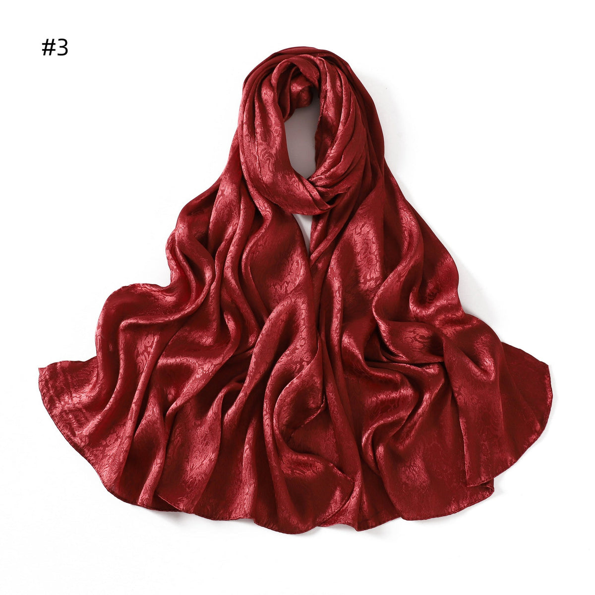 Womens Satin Patterned Jacquard Headscarf