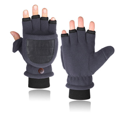Double-layer Velvet Flip Touch Screen Gloves