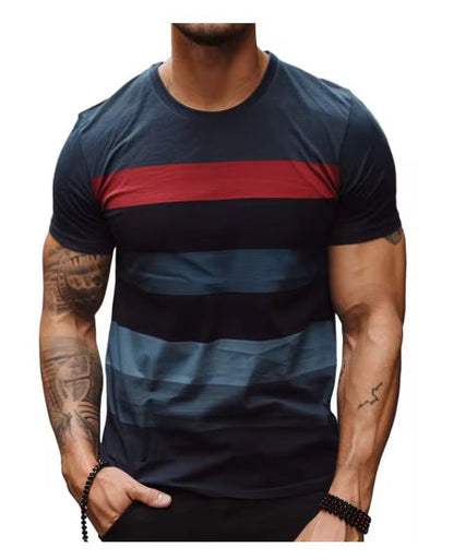 Men's Fashion Striped Casual Short-Sleeve