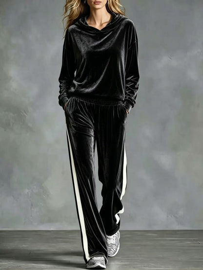 Women's Casual Loose-fitting Long-sleeved Top And Long Pants Set