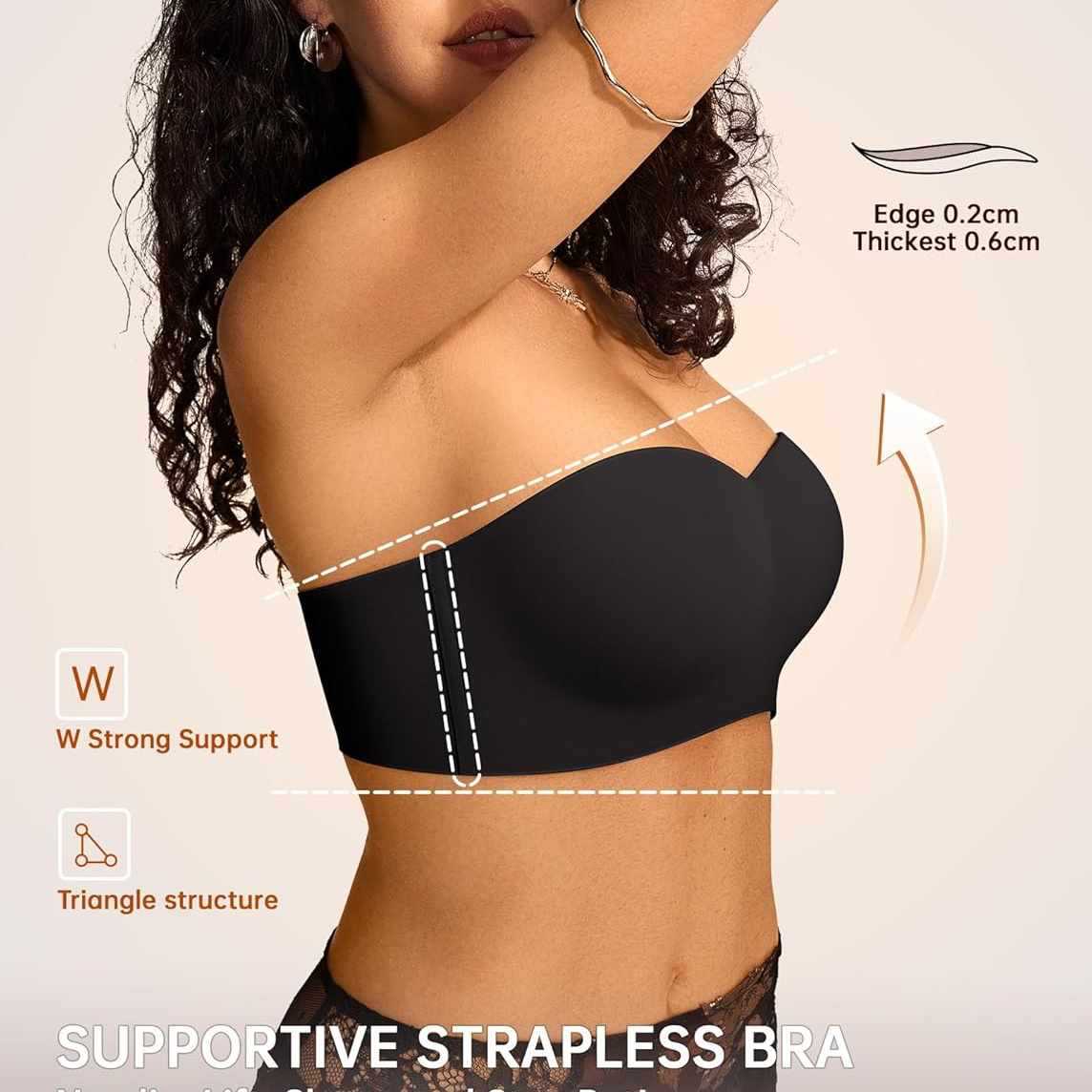 Womens Strapless Bras With WirelessUnderwire, Multiway Styles