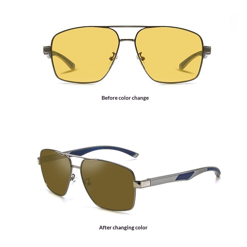 Aluminum-magnesium Polarized Sunglasses Fashionable Night-vision Photochromic Eyewear