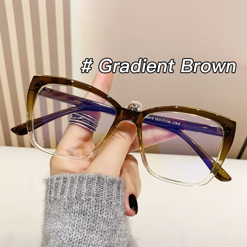 Anti-blue Light European And American Square Plain Glasses Vintage Bag Flower Simple