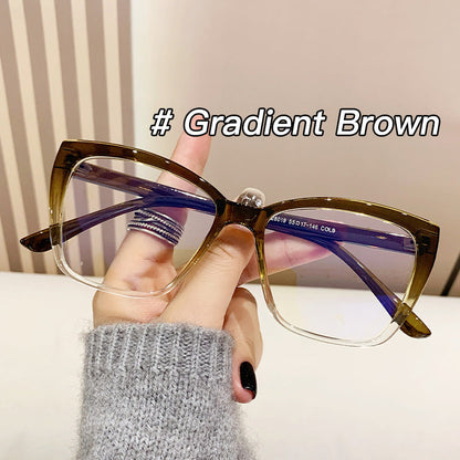 Anti-blue Light European And American Square Plain Glasses Vintage Bag Flower Simple