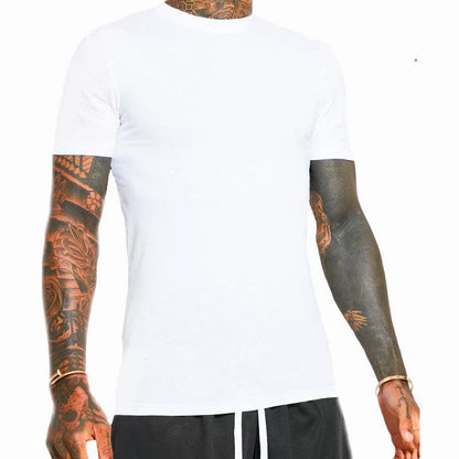 Slim Fit White And Black Crewneck T-shirt 3 Pack Man T