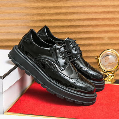 Business Formal Britishstyle Glossy Heightincreasing Leather Shoes