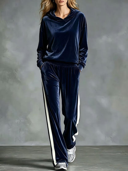 Women's Casual Loose-fitting Long-sleeved Top And Long Pants Set
