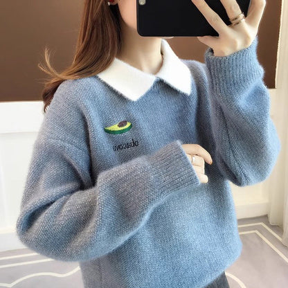 New Autumn Winter Mink-Blend Sweater For Women