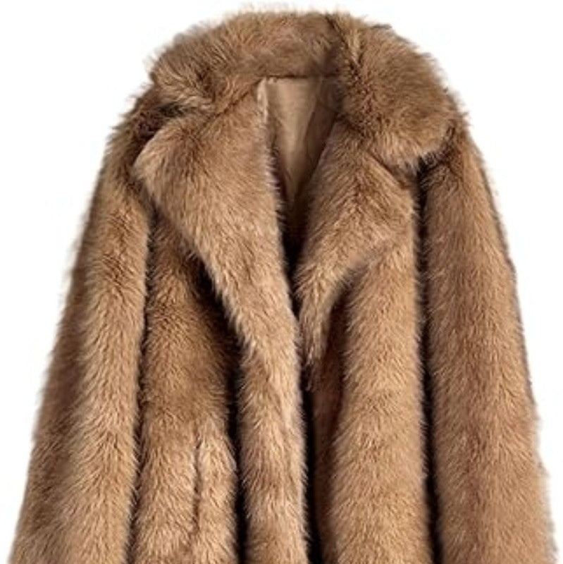 Extended Women's Clothing Imitation Fox Fur Warm Winter Coat