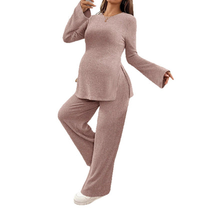 Knitted Maternity Pants With Adjustable Waist Maternity Outfit
