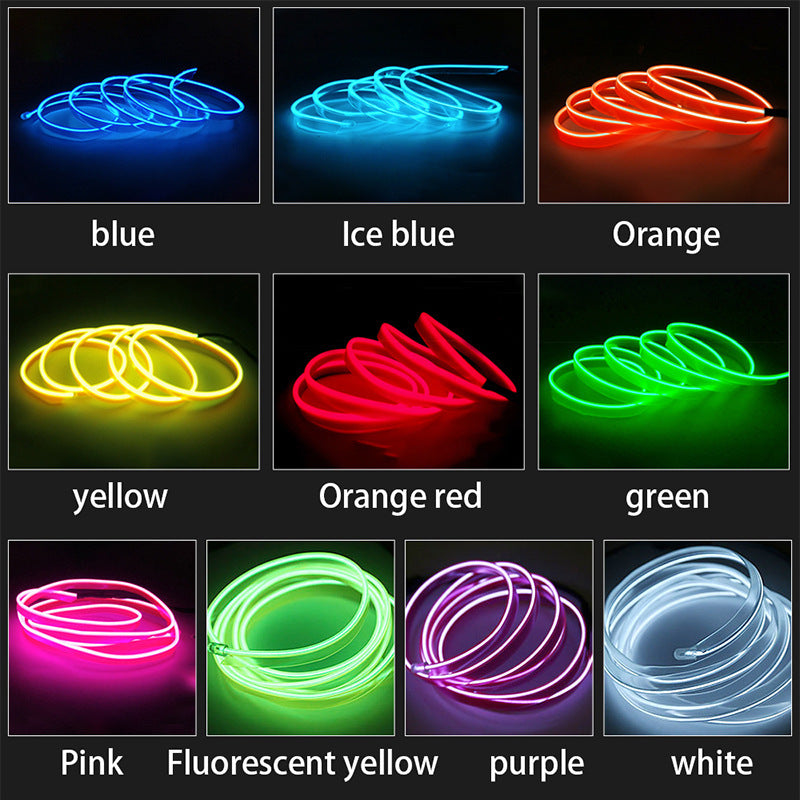 Car LED Neon Strip Lights 12V USB Waterproof
