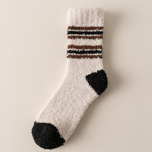 Coral Fleece Mens Mid-calf Warm Sleeping Socks