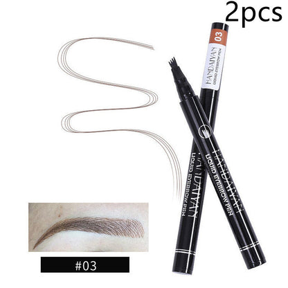 Four-Head Liquid Tattoo Eyebrow Pencil
