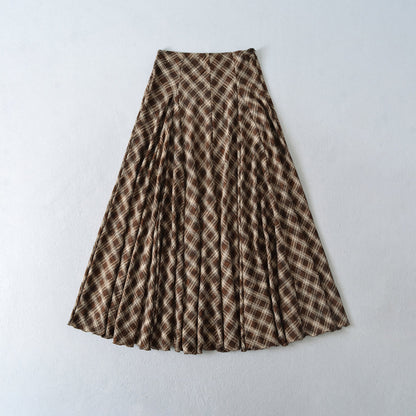 Retro Versatile Plaid Skirt For Women