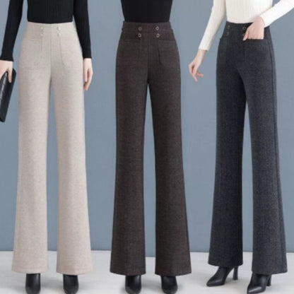Womens Fallwinter Fleece-lined Slimming Bootcut Pants New Style