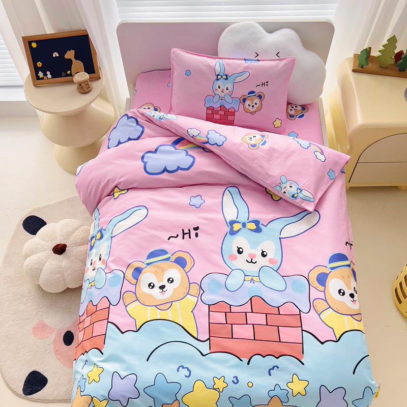 Cotton Kindergarten Three-piece Bedding Set