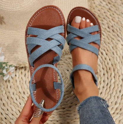 Womens Flat Velvet-lined Casual Sandals