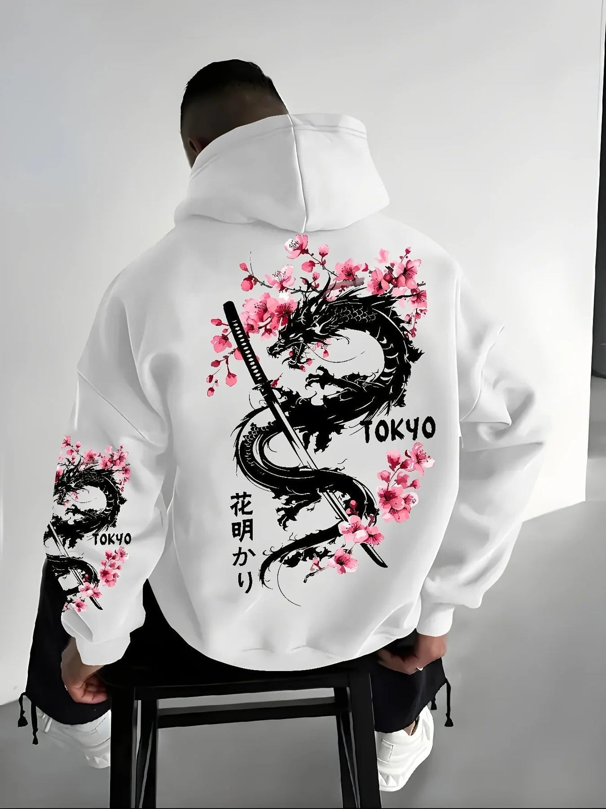 Fashionable Printed Hooded Casual Mens Sweatshirt