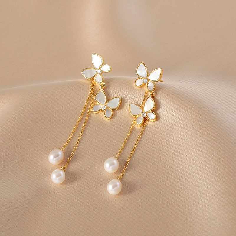 Trendy Sweet Butterfly Tassel Earrings