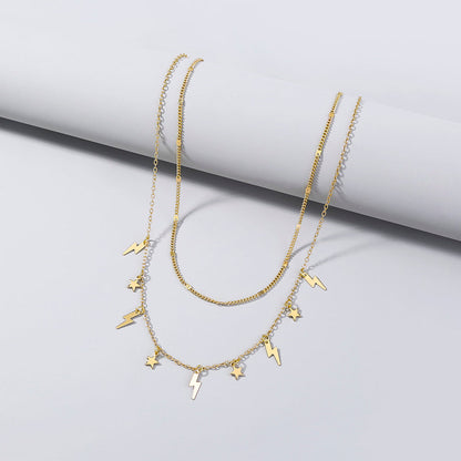 Stars, Thunder, little pendants, multi-layered necklaces