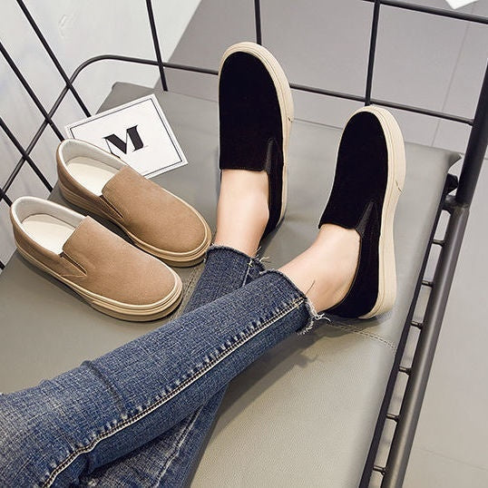 Women's Shoes Lightweight Non-slip Retro Loafers Slip-on Pumps