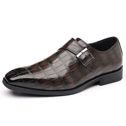 British-style Casual Solid-color Textured Men's Dress Shoes