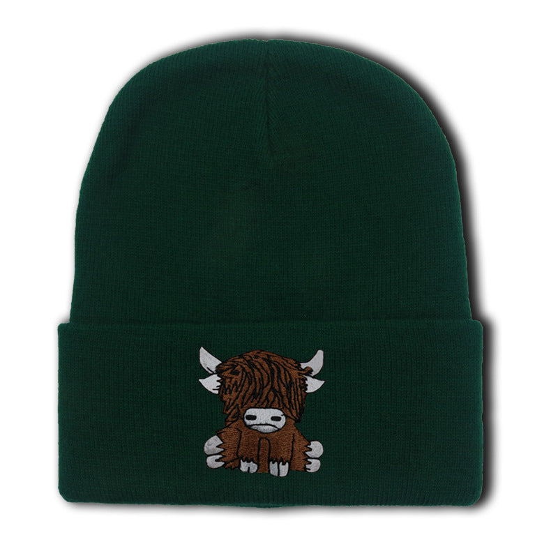 Cartoon Long Hair Yak Knitted Hat Winter Warm Wool