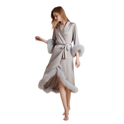 Long Feather Nightgown Womens Loungewear
