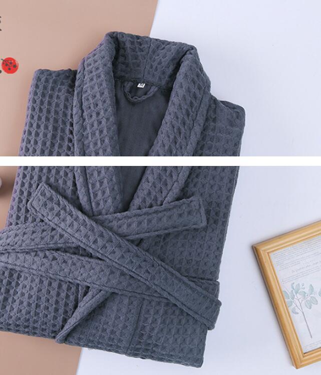 Cotton Double Waffle Unisex Long Robe