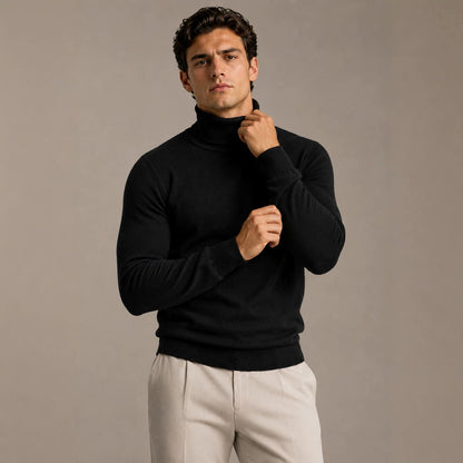 Mens New High-neck Long-sleeve Sweater