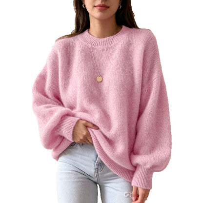 Women's Round-neck Loose-fit Knitted Sweater
